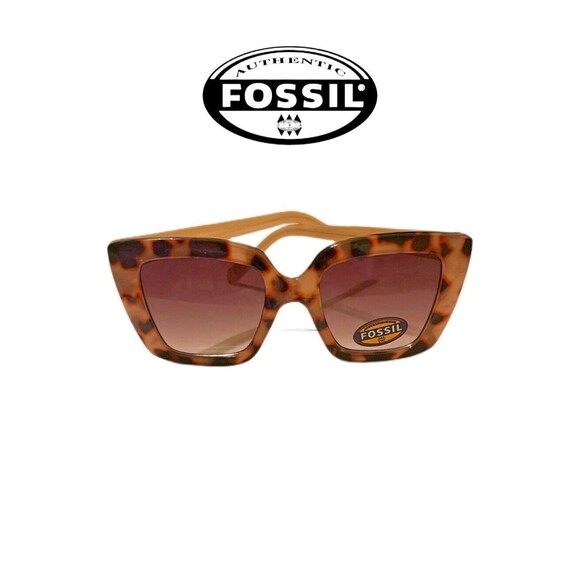 "Fossil" Women's Cat Eye Sunglasses Tortoise Shell Front Brown Gradient Lens NWT - Picture 5 of 5